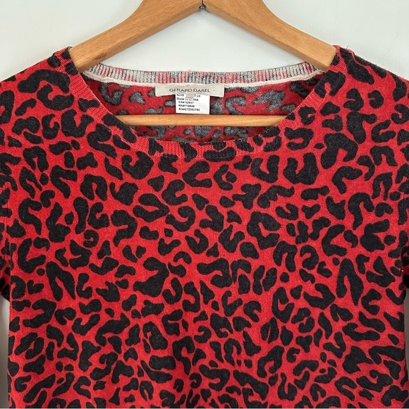 Gerard Darel Red Leopard Print Wool Sweater - Picture 3 of 12